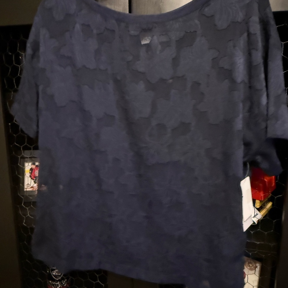 Nordstrom Rack Elegant Navy Blue Lace Top